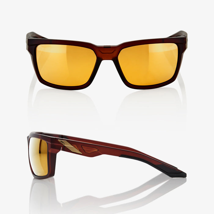 100% Daze Sunglasses in Soft tact rootbeer / Flash gold mirror