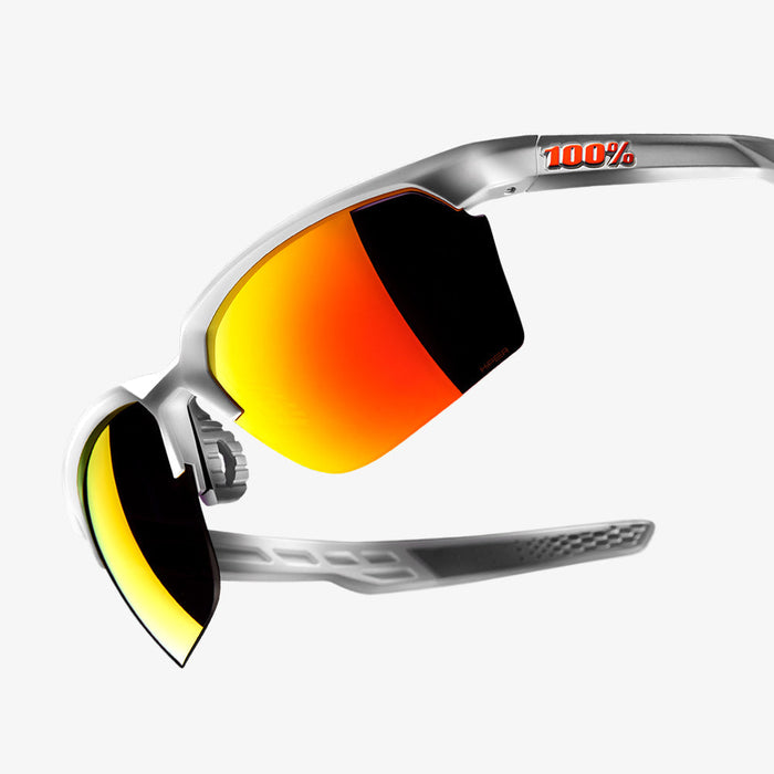 100% Sportcoupe Performance Sunglasses in White / Red Mirror