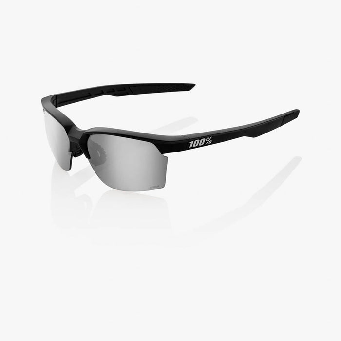 100% Sportcoupe Performance Sunglasses in Black / Silver Mirror