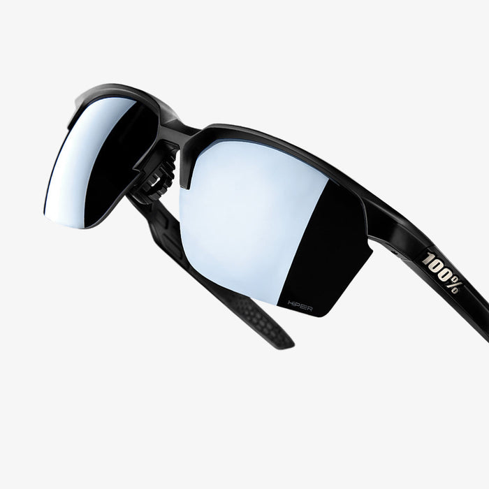 100% Sportcoupe Performance Sunglasses in Black / Silver Mirror
