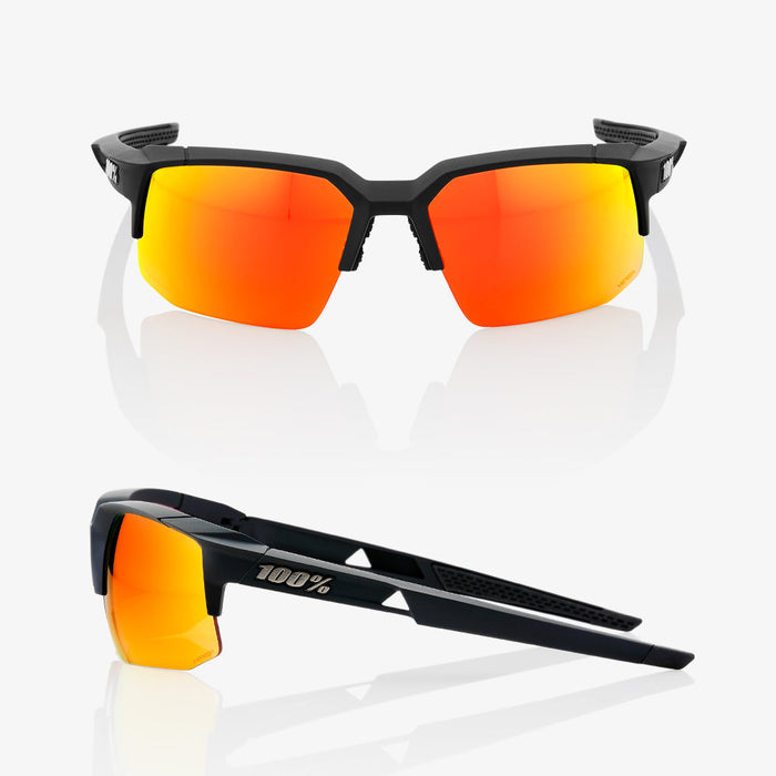 100% Speedcoupe Performance Sunglasses in Black / Red mirror