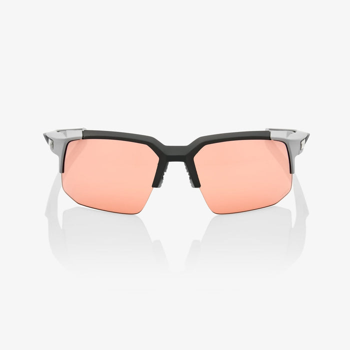 100% Speedcoupe Performance Sunglasses in Soft tact stone gray / HiPER coral