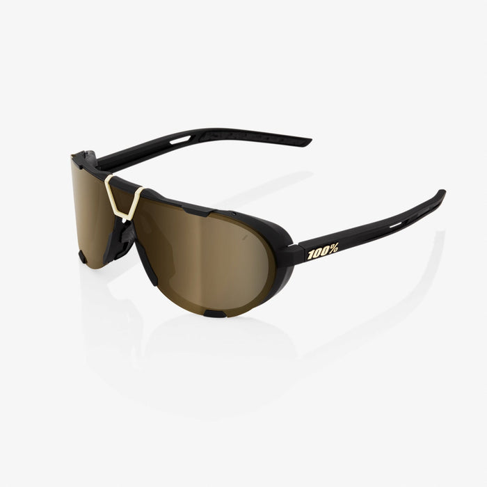 100% Westcraft Performance Sunglasses in Soft tact black / Soft gold mirror