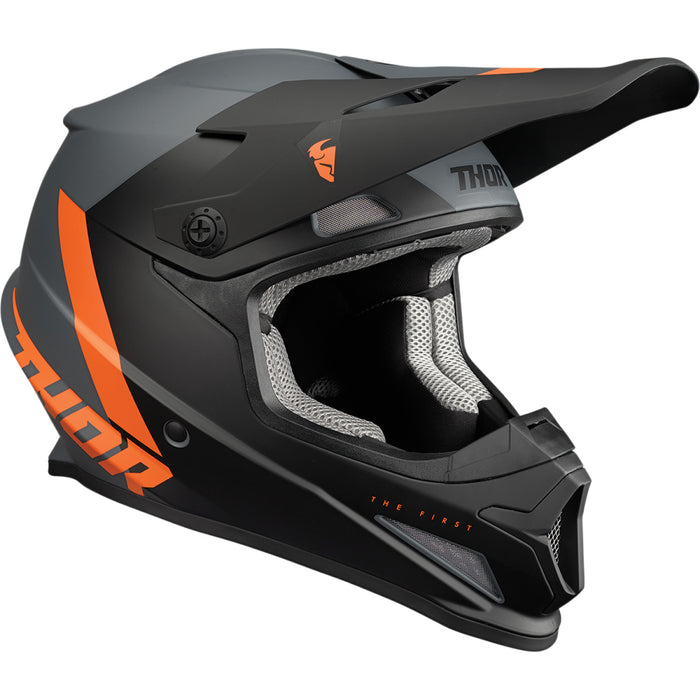 Thor Sector Chev Helmet in Charcoal/Orange 2022
