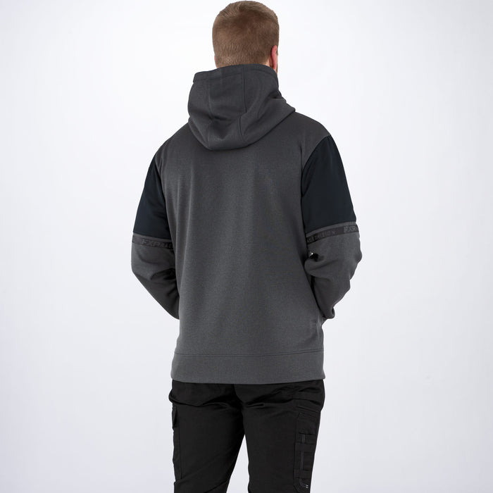 FXR Race Division Tech Pullover Hoodie in Charcoal Heather/Hi Vis