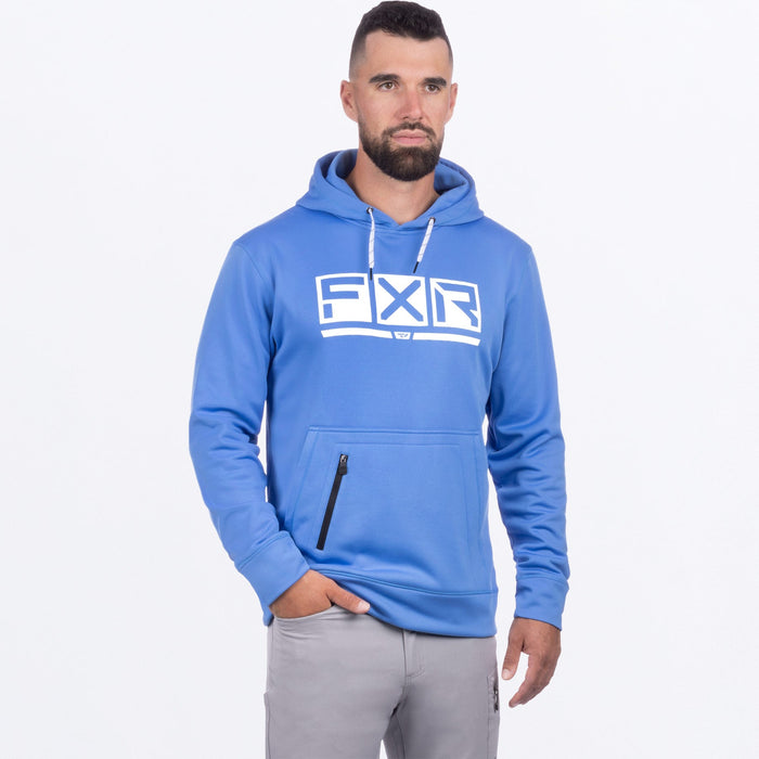 FXR Podium Tech Pullover Hoodie in Tranquil Blue/White