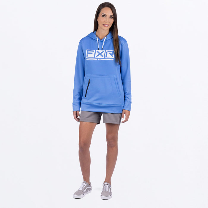 FXR Podium Tech Pullover Hoodie in Tranquil Blue/White