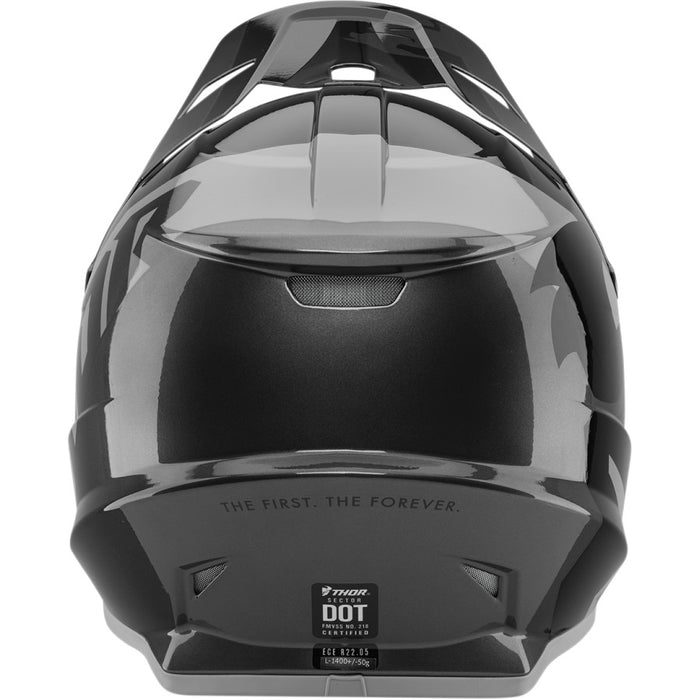 Thor Sector Shear Helmets in Black/Charcoal - Back
