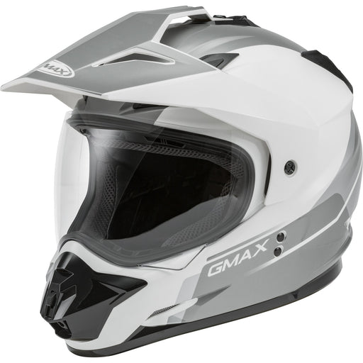 GMAX GM-11 Scud Dual Sport Helmet in White/Grey