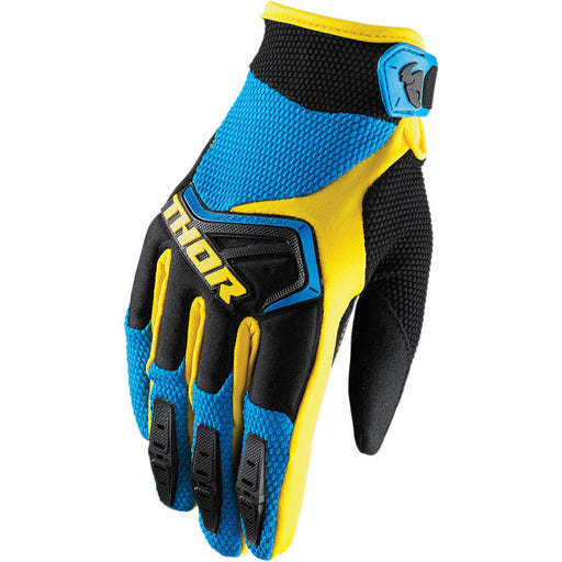 Thor Spectrum Gloves in Blue/Black/Yellow