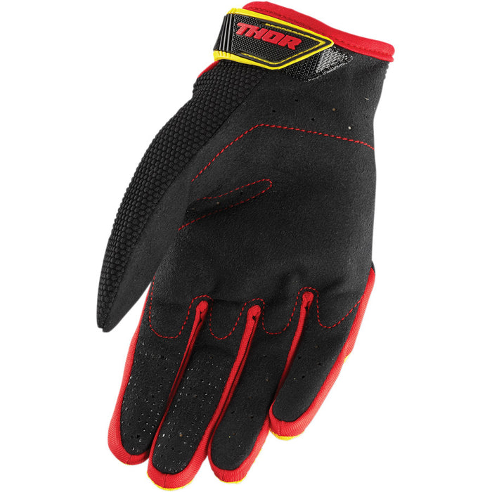 Thor Spectrum Gloves in Yellow/Black/Red - Palm