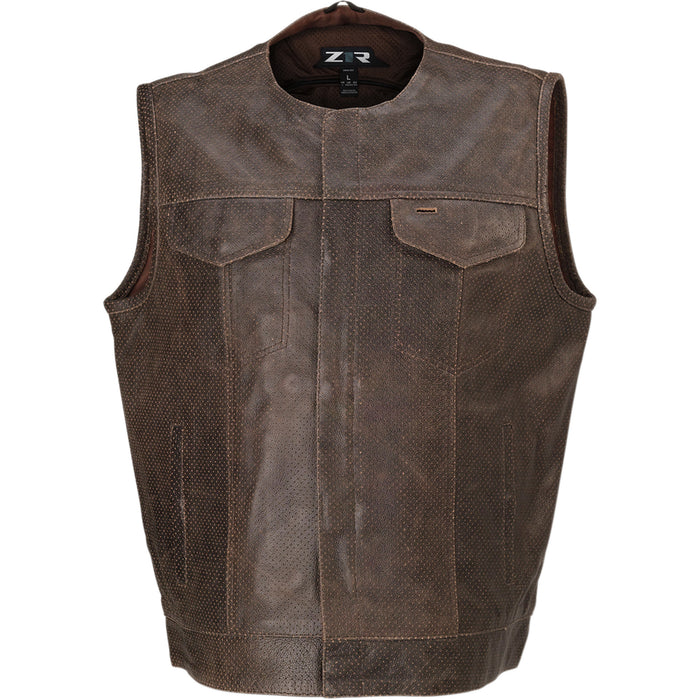 Z1R Ganja Perforated Vest in Brown