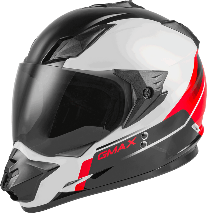 GMAX GM-11 Scud Dual Sport Helmet in White/Red/Black