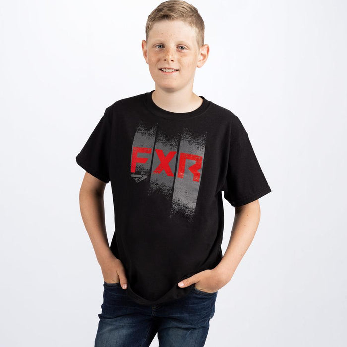 FXR Broadcast Youth T-shirt in Black/Red