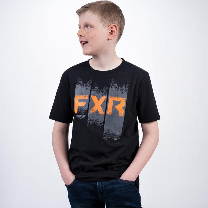 FXR Broadcast Youth T-shirt in Black/Orange