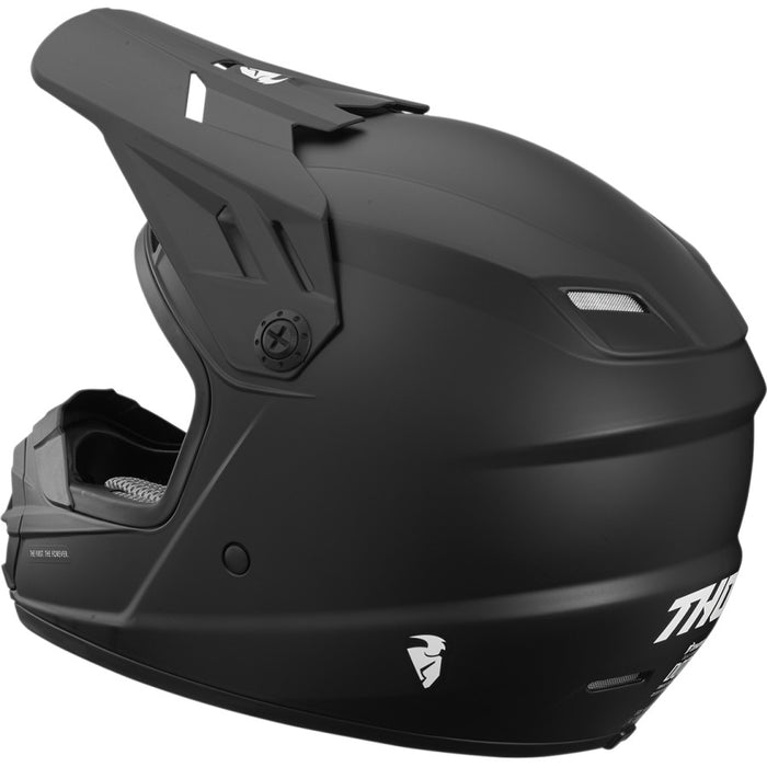 Thor Youth Sector Solid Helmet in Black - Side Back