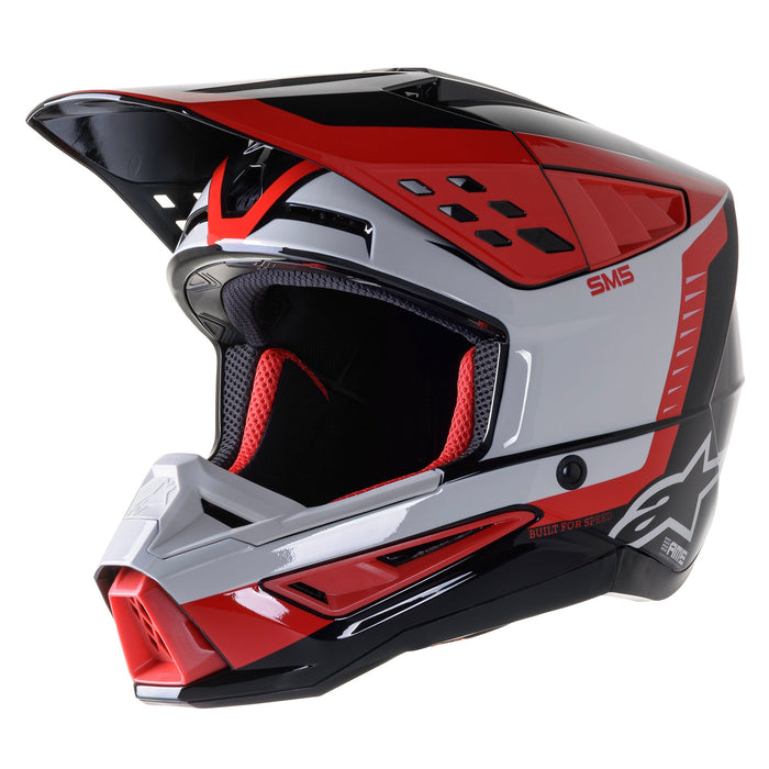 Alpinestars SM5 Solid Helmet in Black/Gray/Red 2022