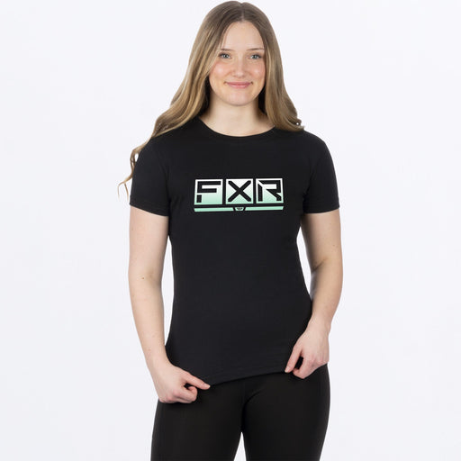 FXR Podium Premium Women's T-shirt in Black/Lt. Sage