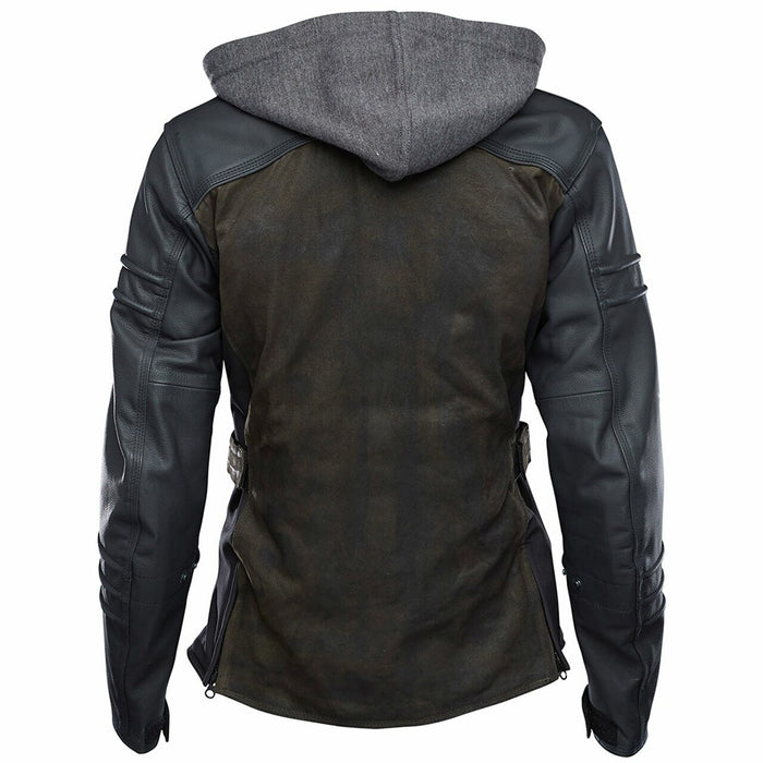 SPEED AND STRENGTH Street Savvy™ Leather/Textile Jacket in Olive - Back