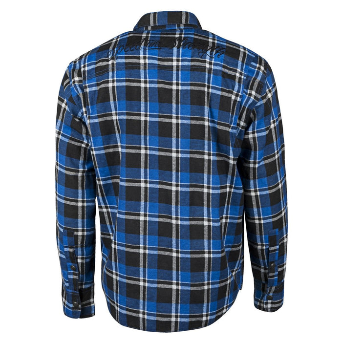 SPEED AND STRENGTH Black Nine™ Reinforced Moto Shirt in Blue/Black - Back