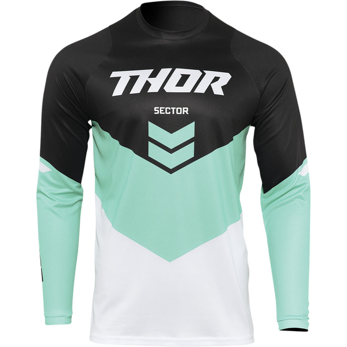 Thor Youth Sector Chev Jersey in Black/Mint 2022