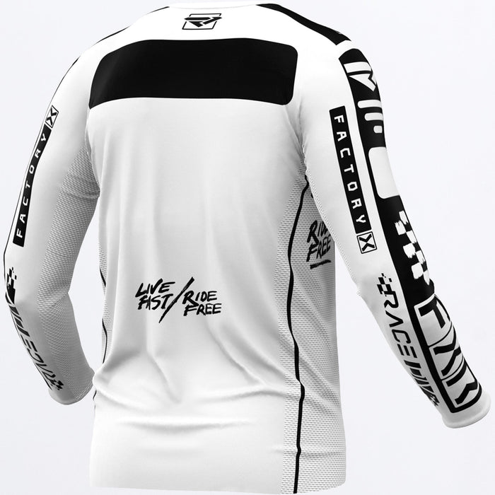 FXR Podium MX Youth Jersey in White/Black