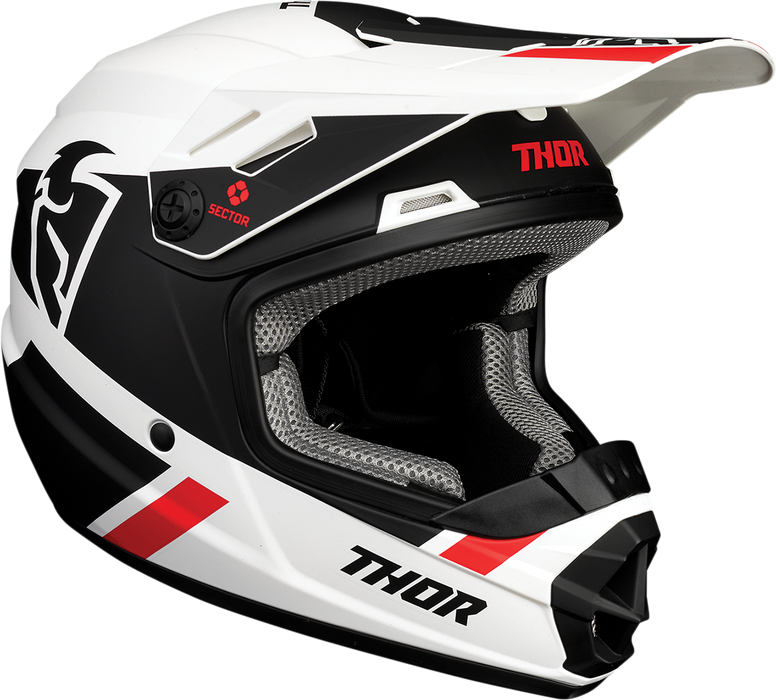 Thor Youth Sector Split Helmet in White/Black