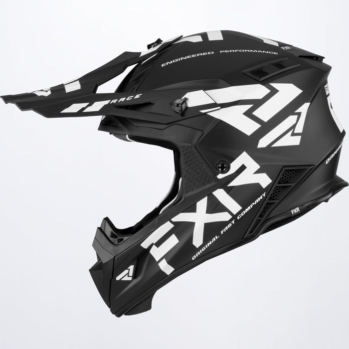 FXR Helium Race Div Helmet with D-Ring in Black/White