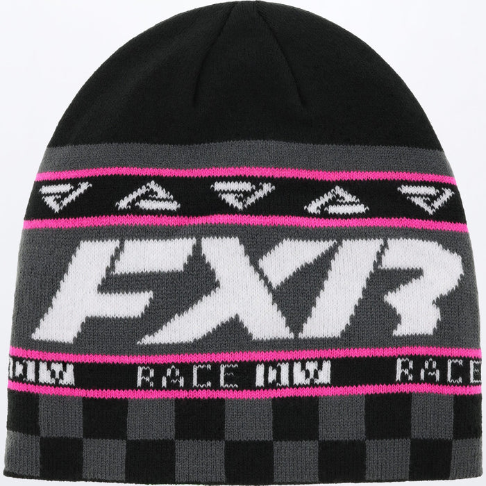 FXR Race Division Beanie in Black/Electric Pink