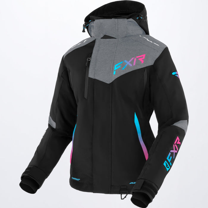 FXR Edge Women's Jacket in Blk/Mid Gry Hthr/Sky-E Pink Fade