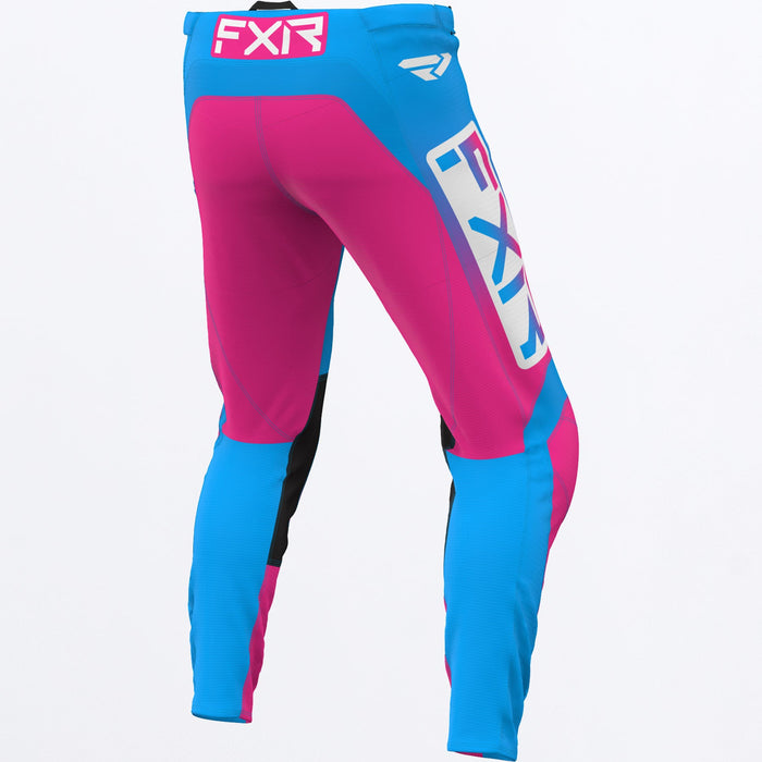 FXR Clutch MX Kids Pants in Cyan/E-Pink
