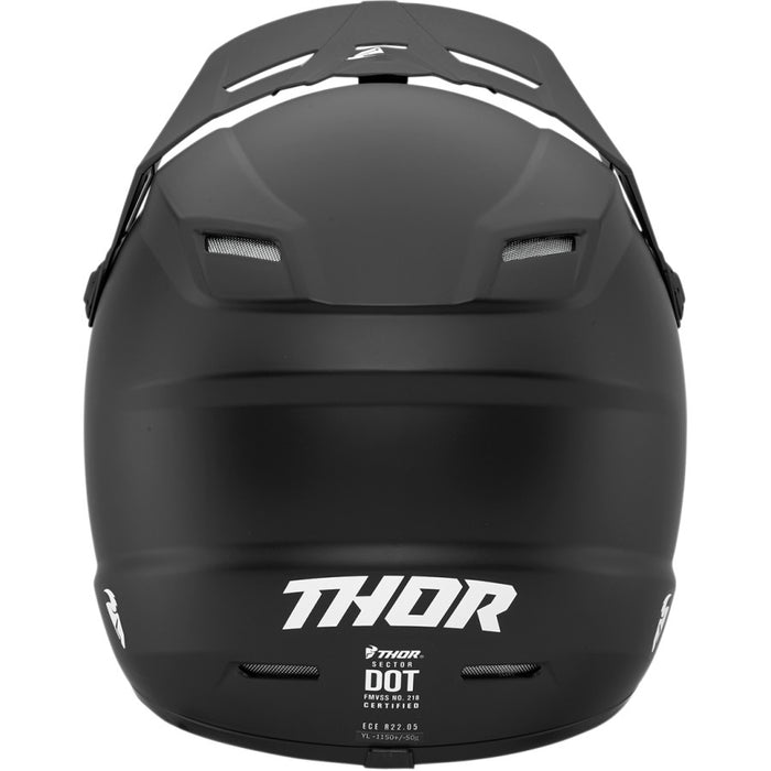 Thor Youth Sector Solid Helmet in Black - Back