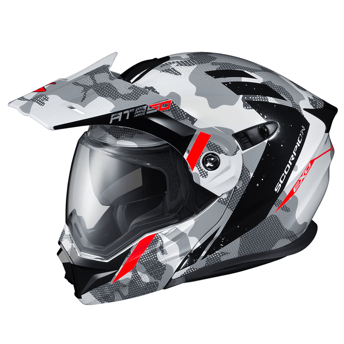 Scorpion EXO-AT950 Outrigger Helmets - Dot in White/Grey