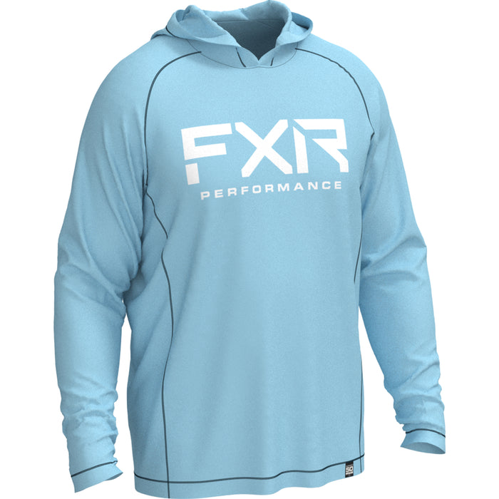FXR Attack UPF Pullover Hoodies in Blue/White