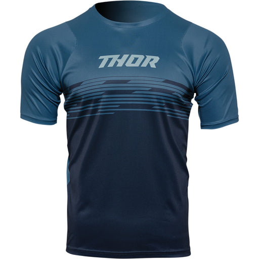 Thor Assist Shiver MTB Short-Sleeve Jersey in Teal/Midnight