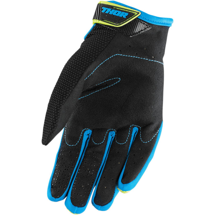 Thor Youth Spectrum Gloves in Green/Black/Blue - Palm