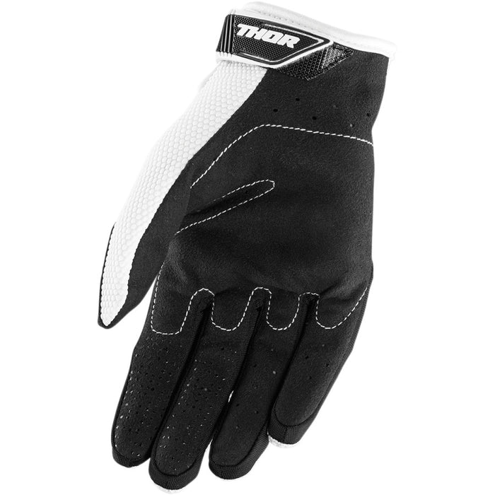 Thor Youth Spectrum Gloves in White/Black - Palm 