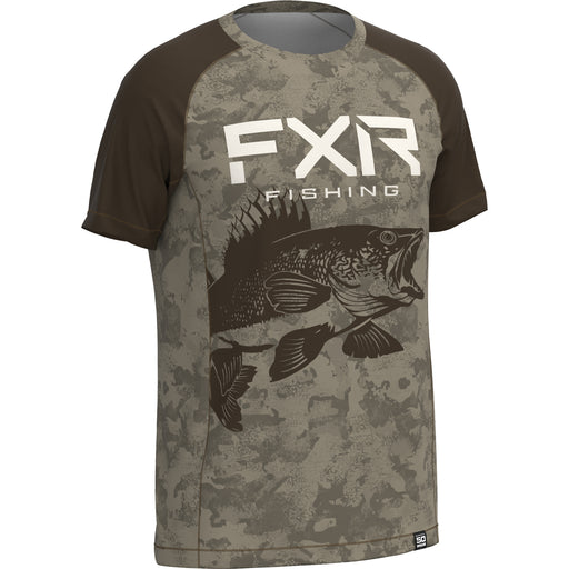 FXR BIG Treble UPF T-shirt  in Stone Camo/Walleye