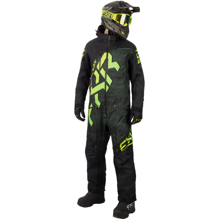 FXR CX F.A.S.T. Insulated Monosuit in Army Haze/Glowstick
