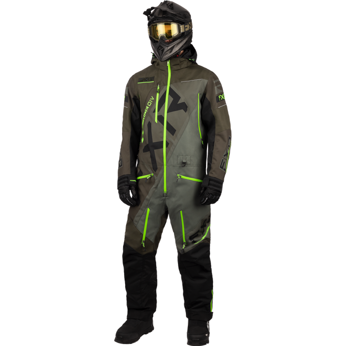 FXR CX F.A.S.T. Insulated Monosuit in Dark Olive/Lime