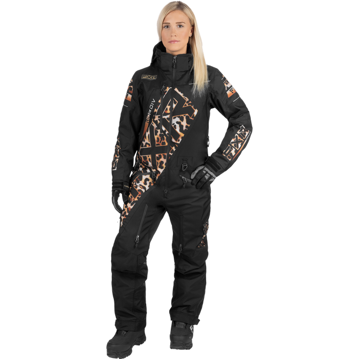 FXR CX F.A.S.T Insulated Women’s Monosuit in Black/Cheetah