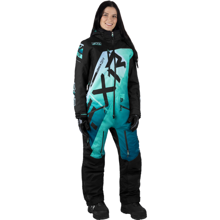 FXR CX F.A.S.T Insulated Women’s Monosuit in Black/Mint Fade