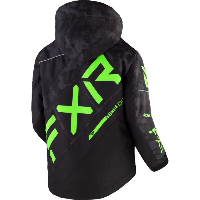FXR CX Child Jacket in Black Camo/Lime