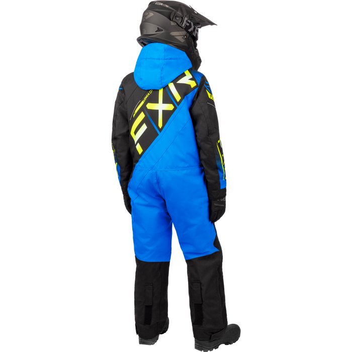 FXR CX Youth Monosuit in Black/Blue/Hi Vis