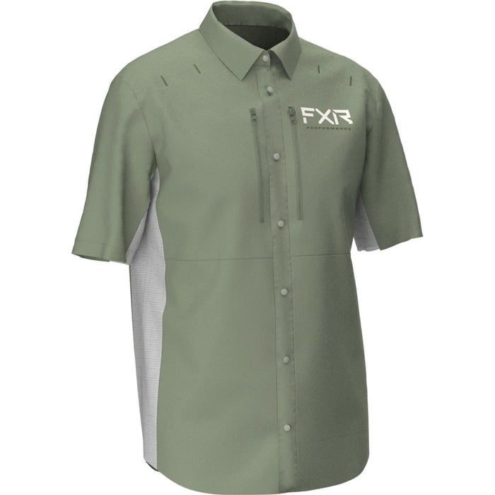 FXR Cast Performance UPF Tech Shortsleeve Shirt in Khaki/Grey
