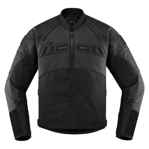 Icon Contra 2 Leather Jacket in Stealth - Front