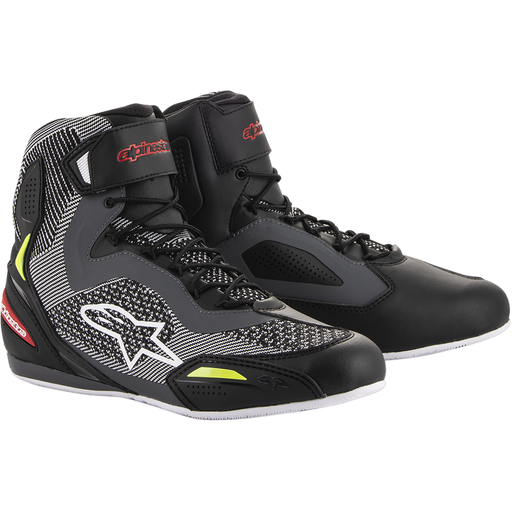 Alpinestars Faster 3 Rideknit Riding Boots in Black/Red/Fluo Yellow