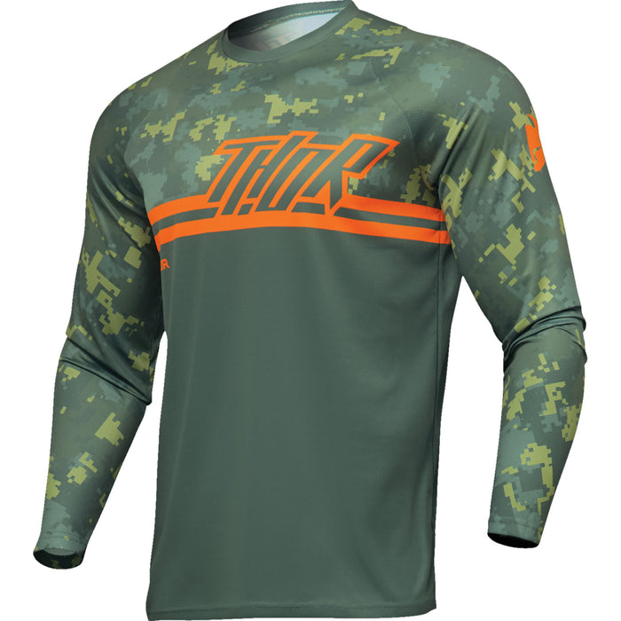 Thor Sector Digi Youth Jerseys in Forest Green/Camo