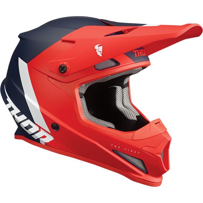 Thor Sector Chev Helmet in Red/Navy 2022