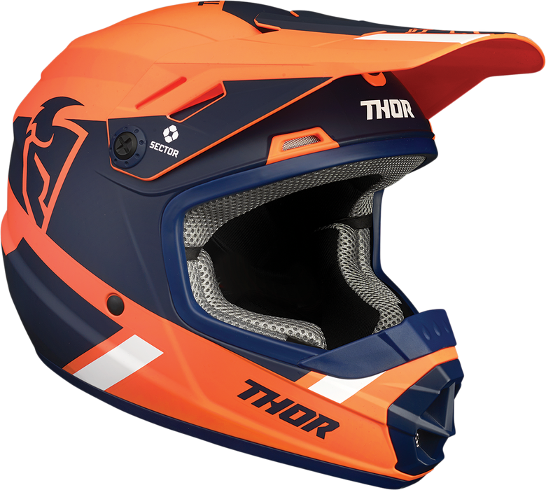 Thor Youth Sector Split Helmet in Orange/Navy